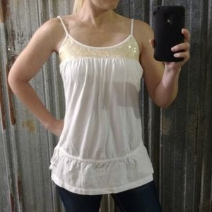 Sequin Halter Strap Fit & Flare Runched Adjustable Tie Blouse